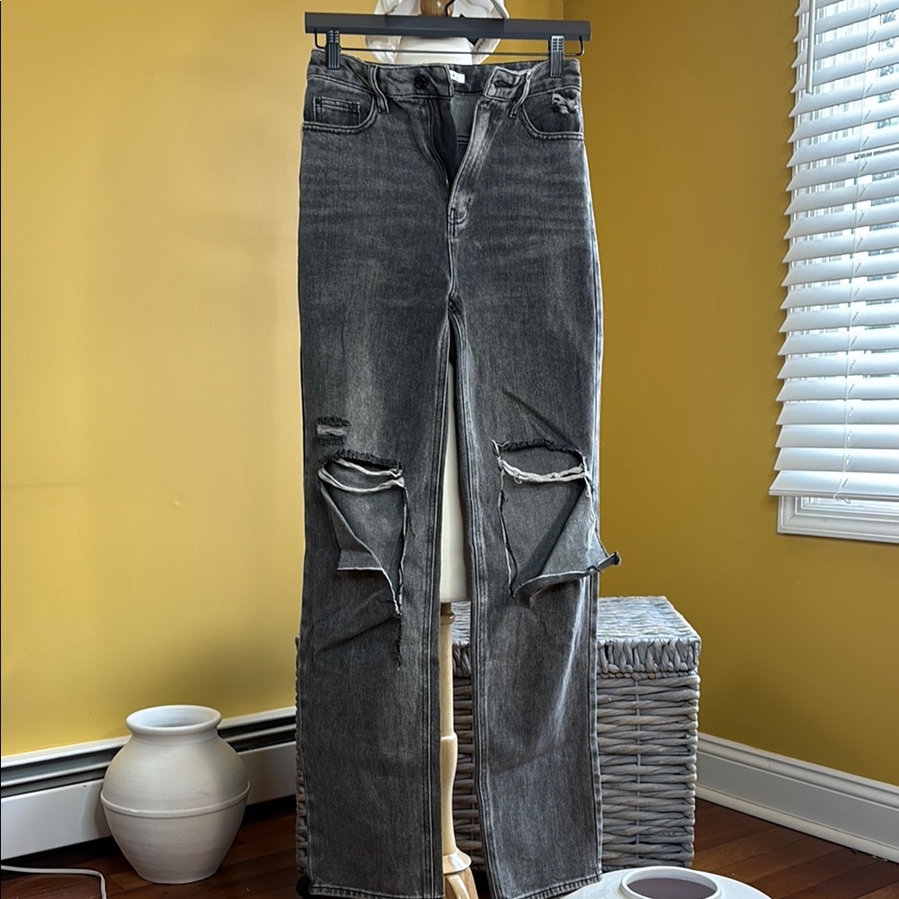 PacSun Distressed Black/Gray Boyfriend Jeans - Picture 3 of 6